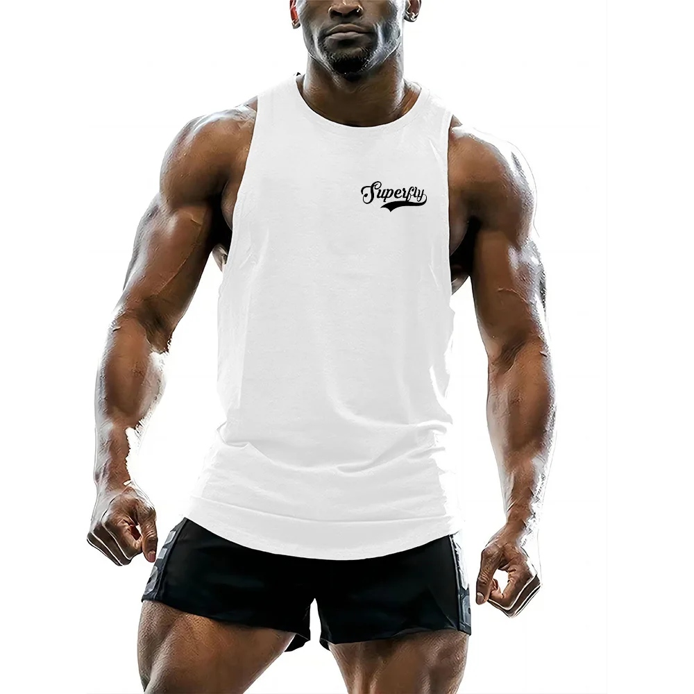 Summer Men's Gym Workout Undershirt Quick drying vest Adult T-shirt Daily Outdoor Running Sports vest 2D monogram print tops 