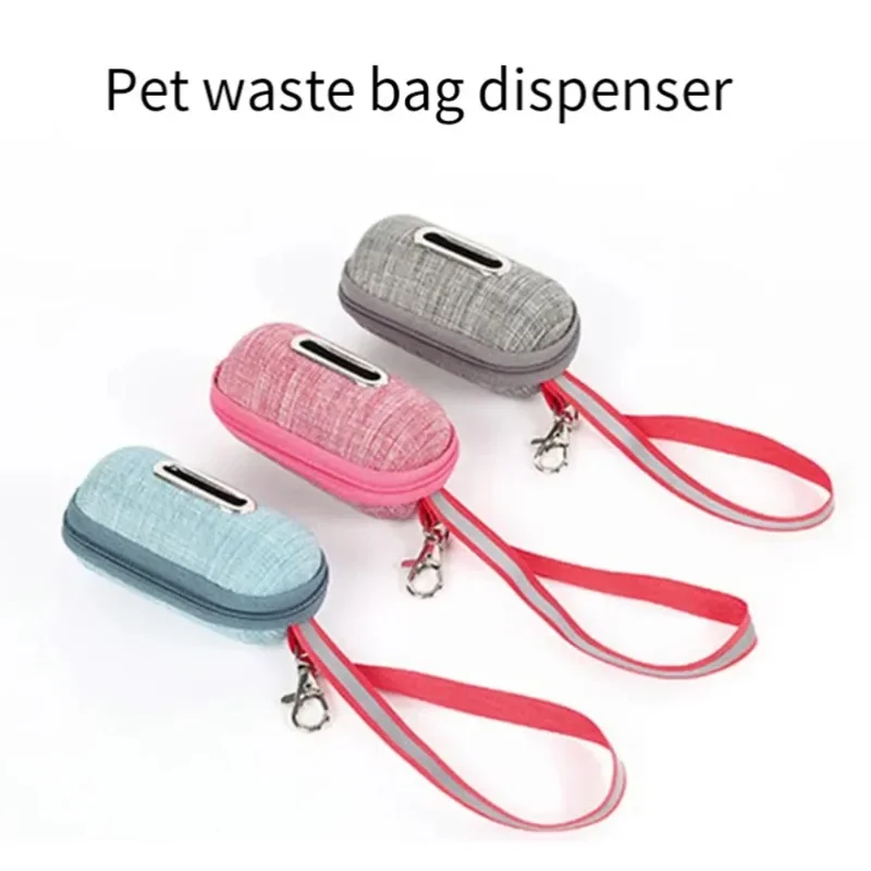 Portable Pet Dog Poop Bag Dispenser Pick-Up Bags Holder With Rope Creative EVA Cleaning Waste Garbage Box Pet Accessories