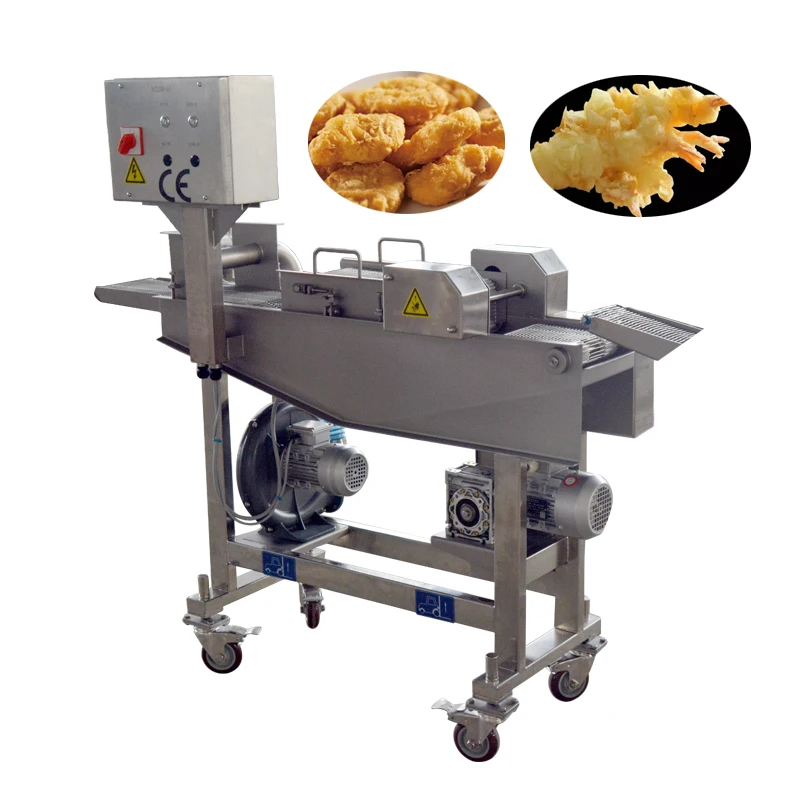 Flour Coating Machine for Crumb Tempura Batterer Enrober  Pre duster Drum Coating Machine