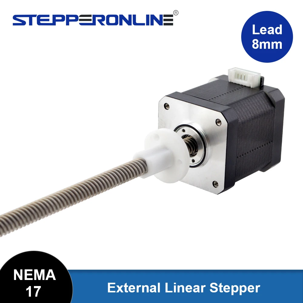 STEPPERONLINE Nema 17 External Acme Linear Stepper Motor T8 Lead 8MM Screw 300MM Length Z Axis 1.8 Degrees for 3D Printer