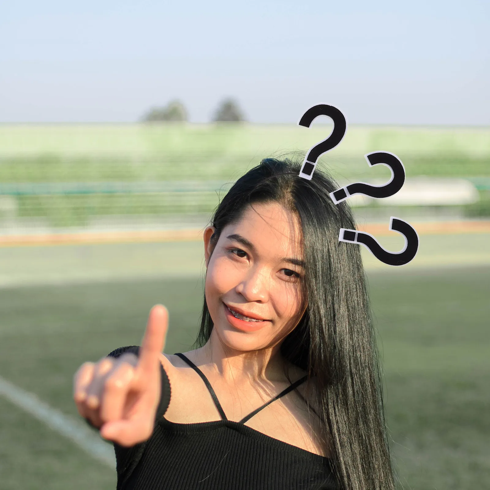 

Funny Question Mark Headband Headdress Cloth Comfortable Novel Design Hair Accessory Celebration Birthday Party Punctuation Mark