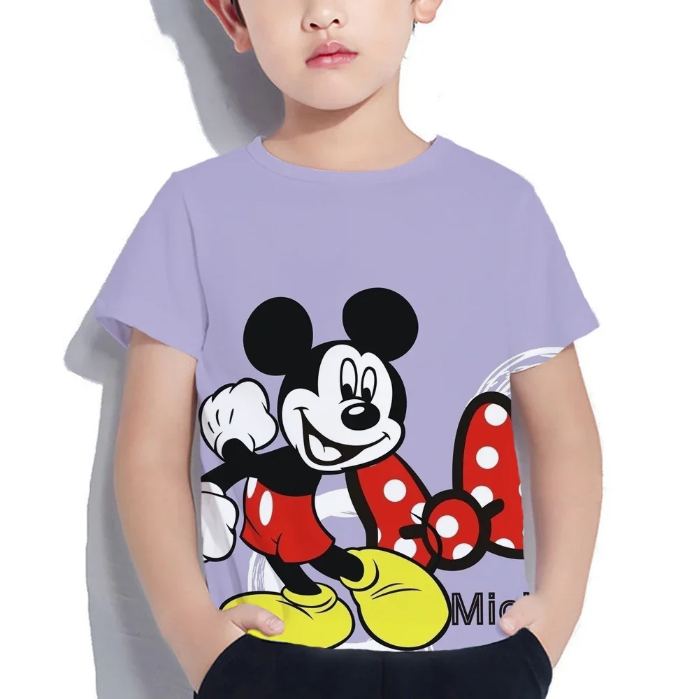 2024 Dsiney Mickey Mouse 3d Print Tshirt Kinderen Kleding Jongens Korte Mouw T-Shirt Kinderkleding Jongens 3d Mickey T-Shirts