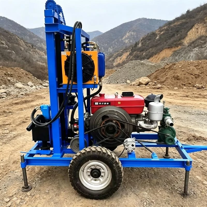 Trailer-Mounted Diesel Drill Rig 100m 150m Depth Ideal for Small Farms Homesteads and Rural Water Supply
