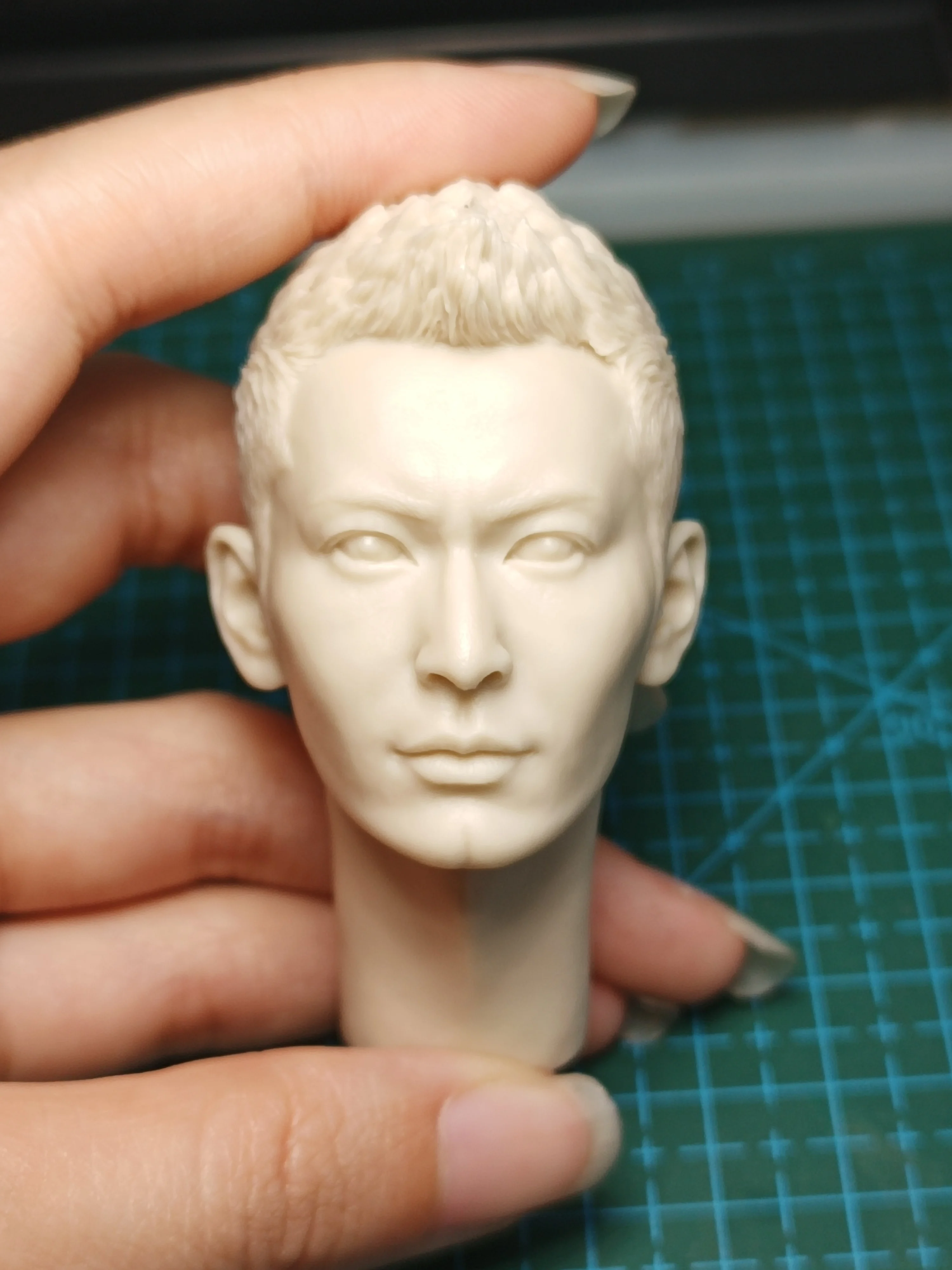 Huang Xiaoming ASia  Head Sculpture  1:6 1:12  1:18 Scale Carving 3D  Unpainted Model Fit 12'' Action Figure Body  Model Toys