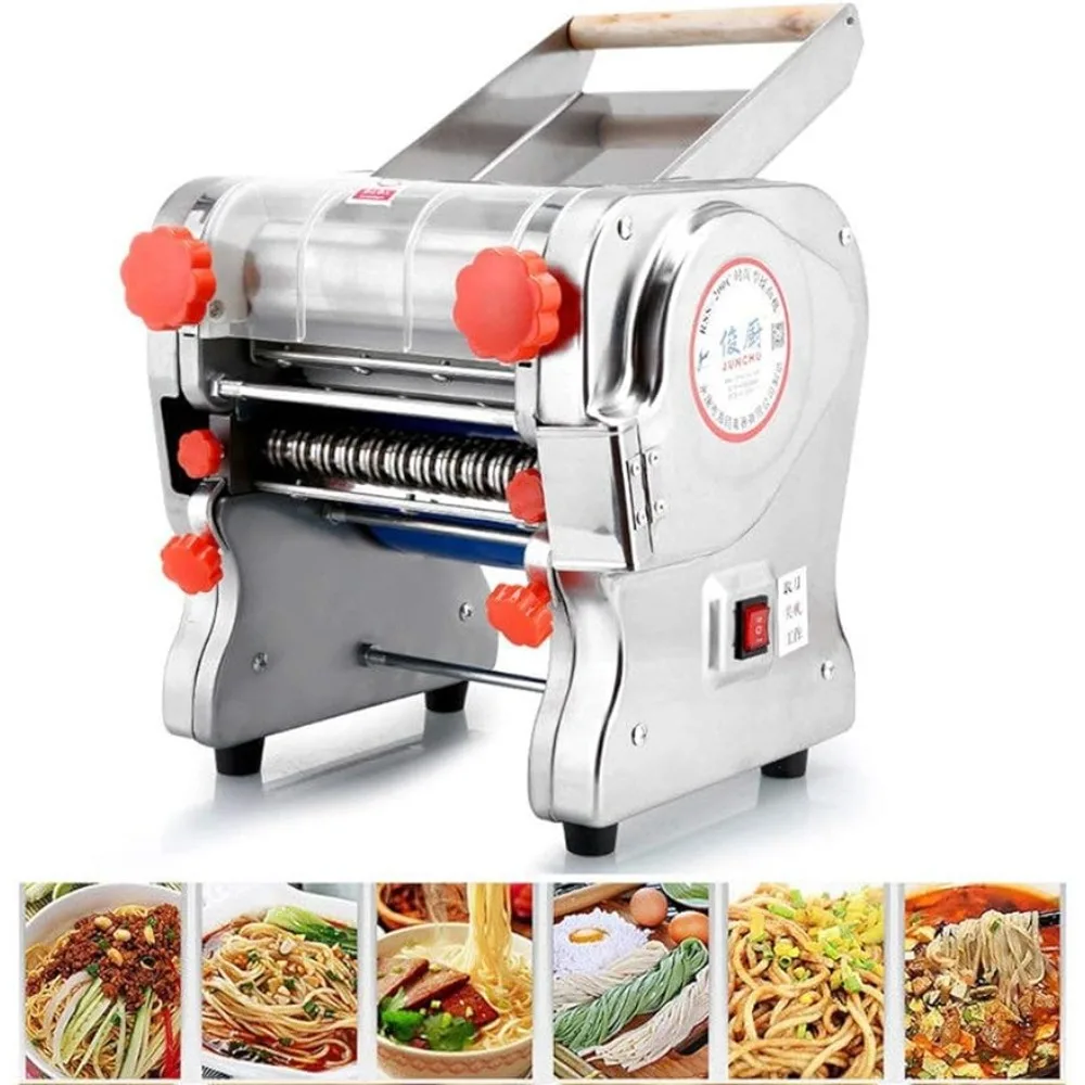 

Noodle Press Stainless Steel Commercial Electric Noodle Making Pasta Maker Dough Roller Noodle Cutting Machine(Noodle Width 22CM