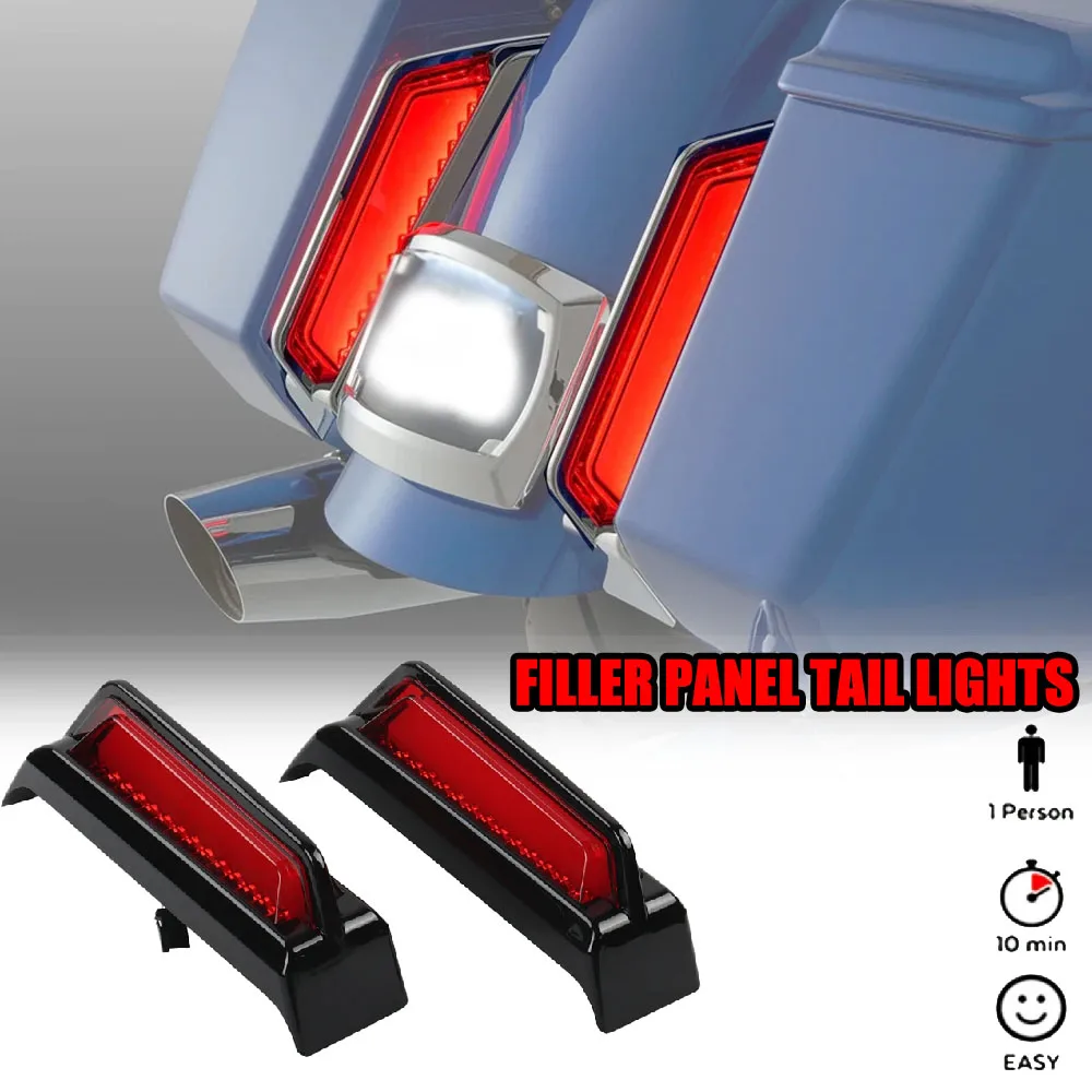 Motorcycle Rear Fender Saddlebag Filler LED Light Turn Signals Run Brake Lamp Fit For Harley Touring CVO Road Street Glide23.6