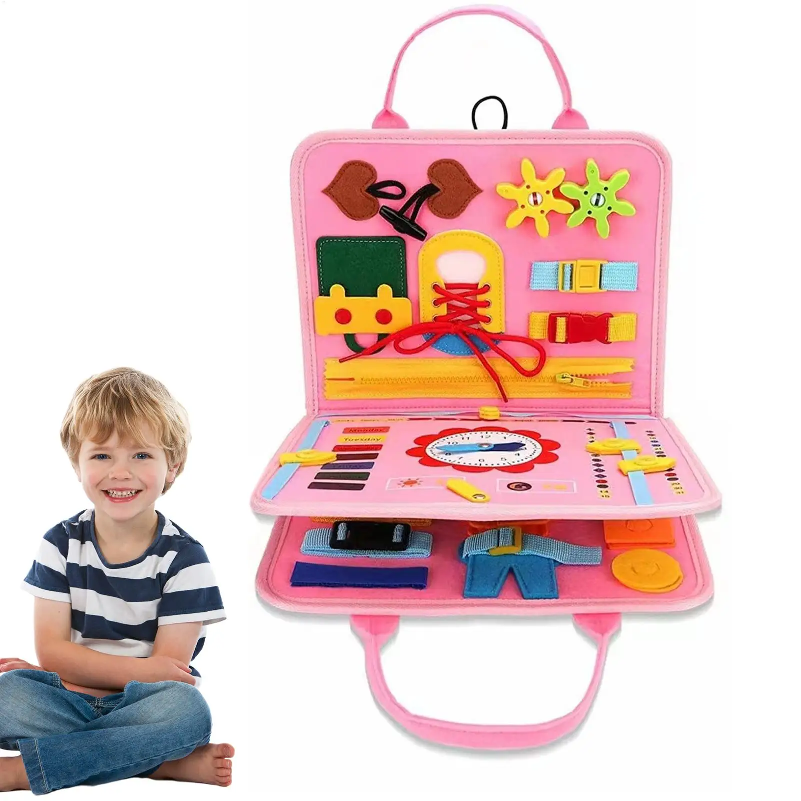 Zintuiglijk bord Educatieve activiteiten voor kinderen Educatief speelgoed voor fijne motoriek voor jongens Meisjes Thuis Vliegtuig Auto Reizen Kleuterschool