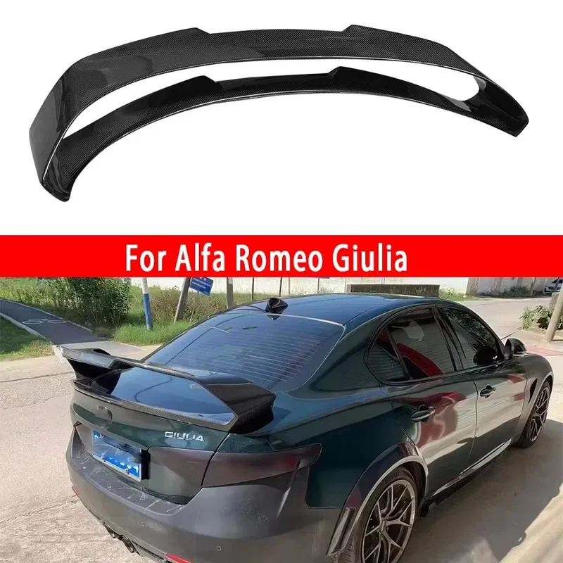 

For Alfa Romeo Giulia Carbon Fiber Tail fins Rear Trunk Spoiler Guide Wing Trunk Diverter GTA Style Car Accessories body kit