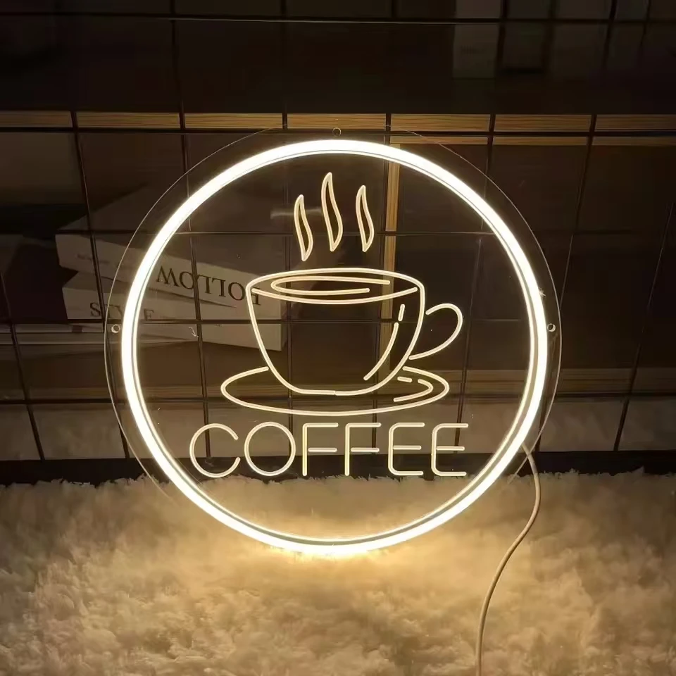USB Powered LED Coffee Neon Sign Light for Cafe Bar Restaurant Business Wall Decor - Energy Efficient