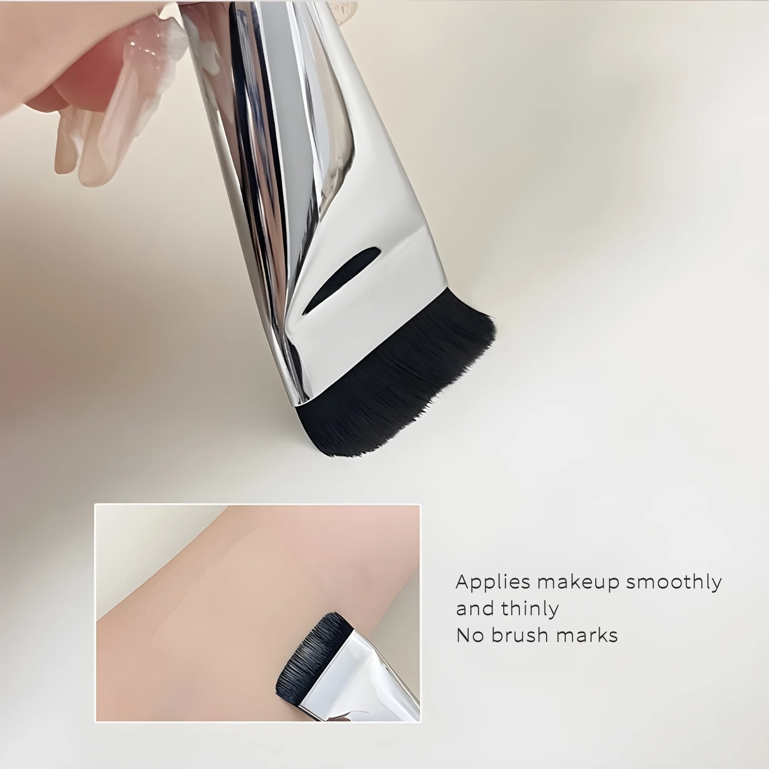 فرشاة كريم أساس رفيعة للغاية، فرشاة كونتور للوجه خفيفة الوزن ورقيقة، فرش مكياج، فرشاة كونتور مسطحة، كريم أساس مزج #6