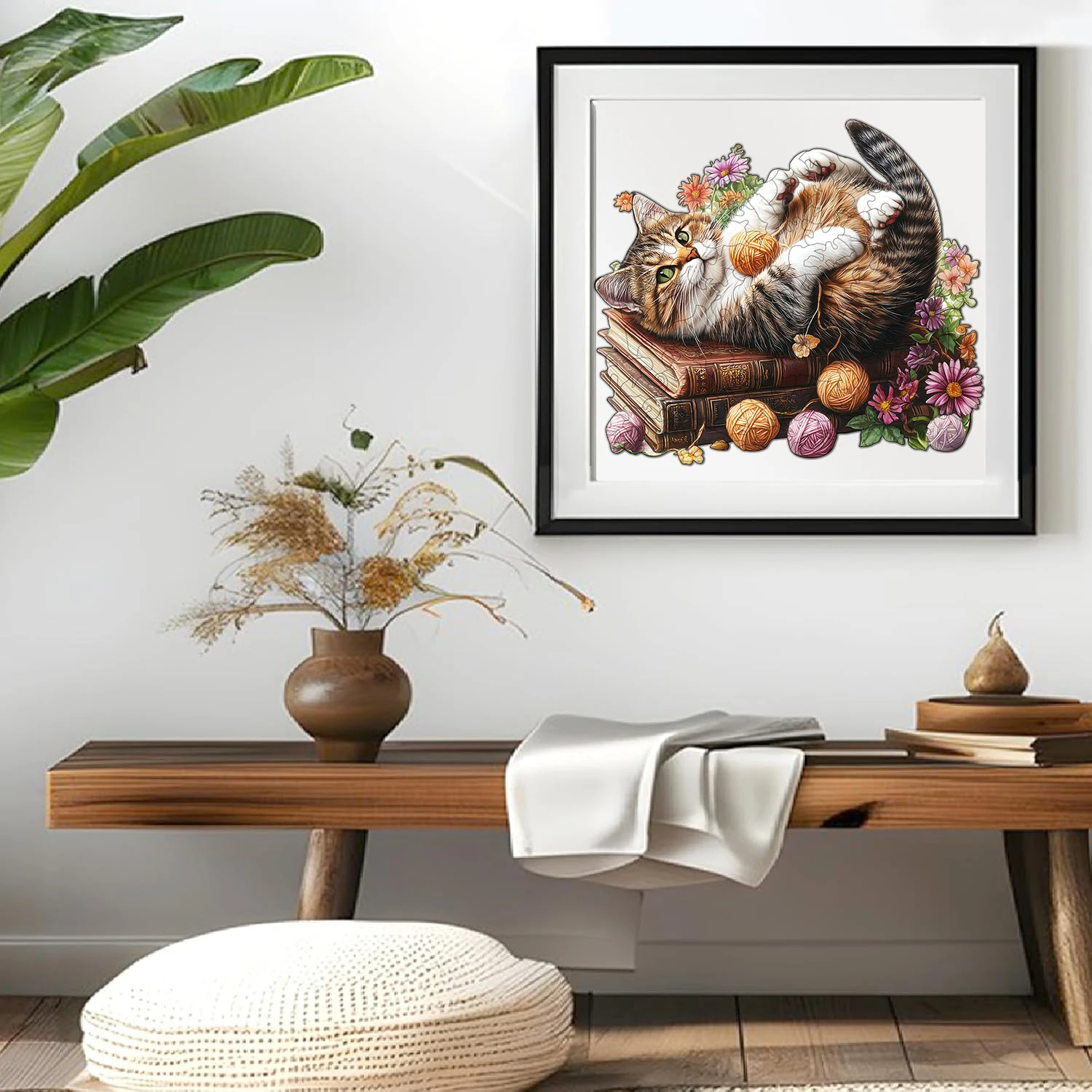 ปริศนาไม้แมว : รูปทรงสัตว์ผิดปกติ ไม้อัดคละสี – เกมปริศนาสําหรับผู้ใหญ่ ตกแต่งบ้านและของขวัญปาร์ตี้ – ผ่อนคลาย Brain T