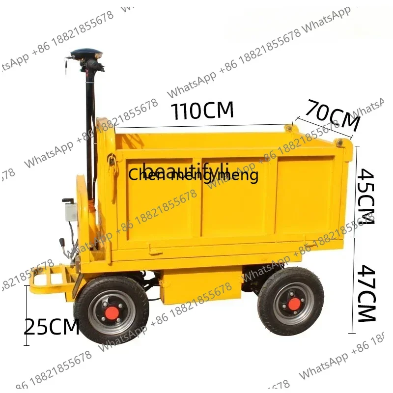 Electric Dump Truck Engineering Ash Bucket Trolley Farm Feed Bucket Transport Cart Multifunctional Flatbed Transport Trolley