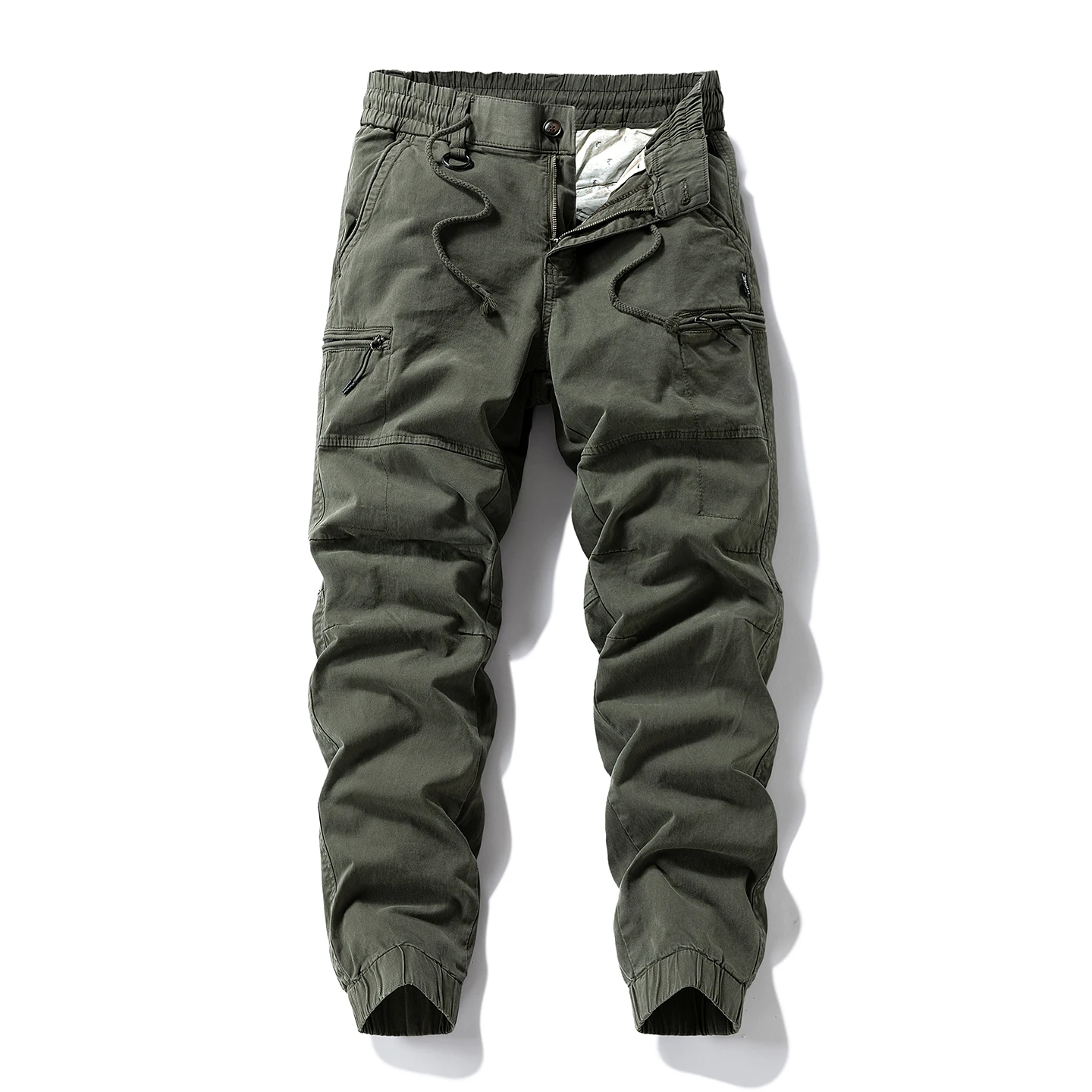 

Men's Cotton Work Trousers Casual Loose Fit Pure Color Long Pants Autumn Winter Sports Faion Versatile Faionable Straight...