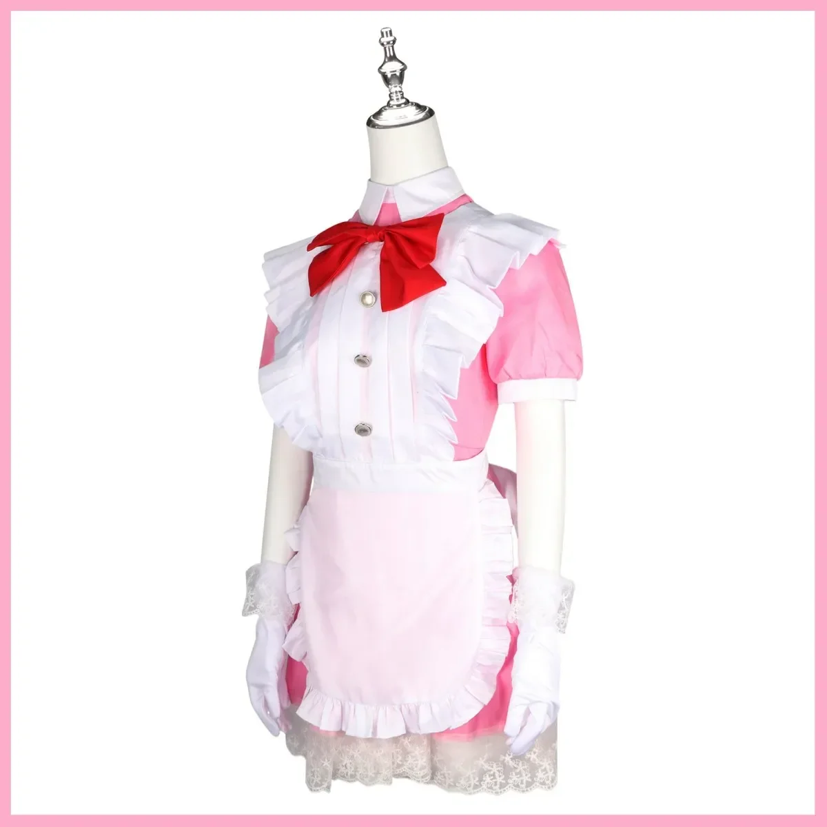 Anime Cosplay Costume pour femme, perruque rose, tenue de femme de chambre, robe Lolita, sexy, Kawaii, carnaval trempé