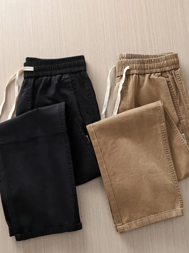 

New 2026 American Sle Pure Cotton Men's Casual Pants Wide Leg Loose Straight Leg Long Trousers Autumn Winter Faionable