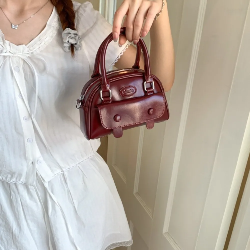 

Elegant Korean Boston Crossbody Bag Luxury Casual Women's Underarm Bag Commute Small PU Leather Handbags Ladies