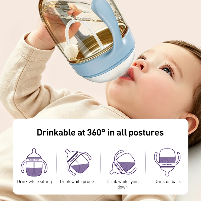 Philips Avent PPSU Baby Sippy Cup 240ml/300ml Breast-like Spout Gravity Ball Anti-Leak Training Cup with Handle BPA Free view 3