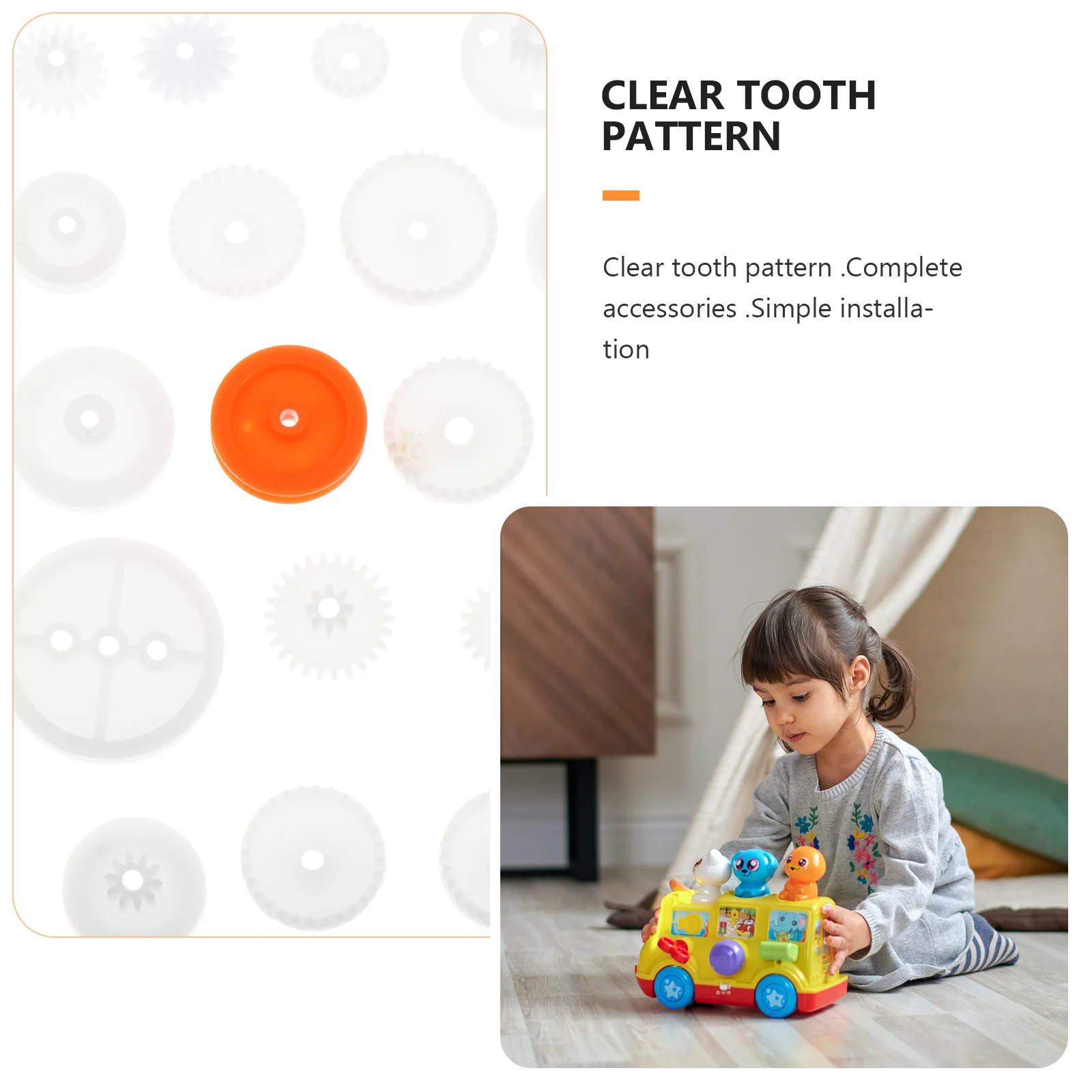 مجموعة متنوعة من البلاستيك لأجزاء حزمة التروس مكونة من 64 قطعة من أجل حزام بكرة واحدة مزدوجة بتصميم ميكانيكي للعلوم