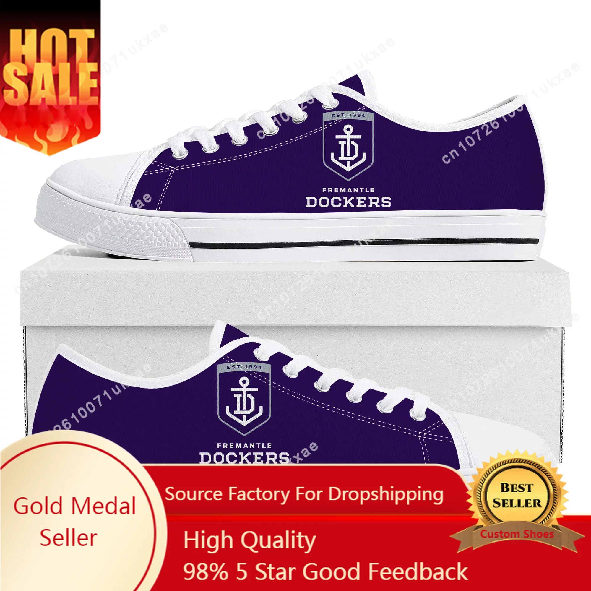 

Fremantle Australian Football Low Top Sneakers Mens Womens Teenager High Quality Canvas Sneaker couple Casual Shoes Custom Shoe