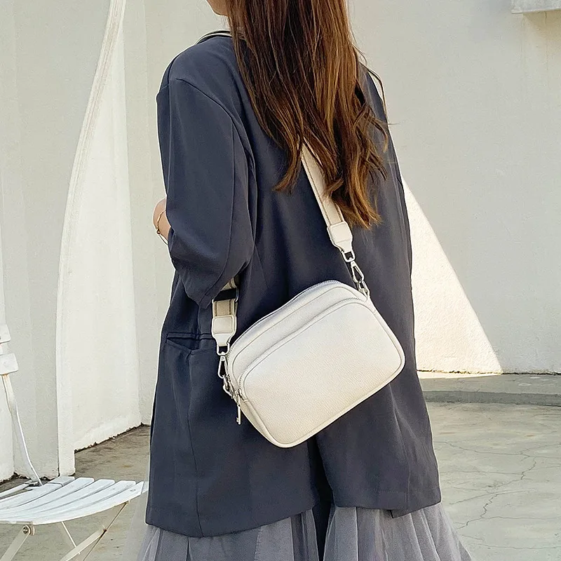 

New Fashion Lightweight Small Square Bag Crossbody Bag Large Capacity Multiple Zipper Pockets Solid Color Shoulder Bag