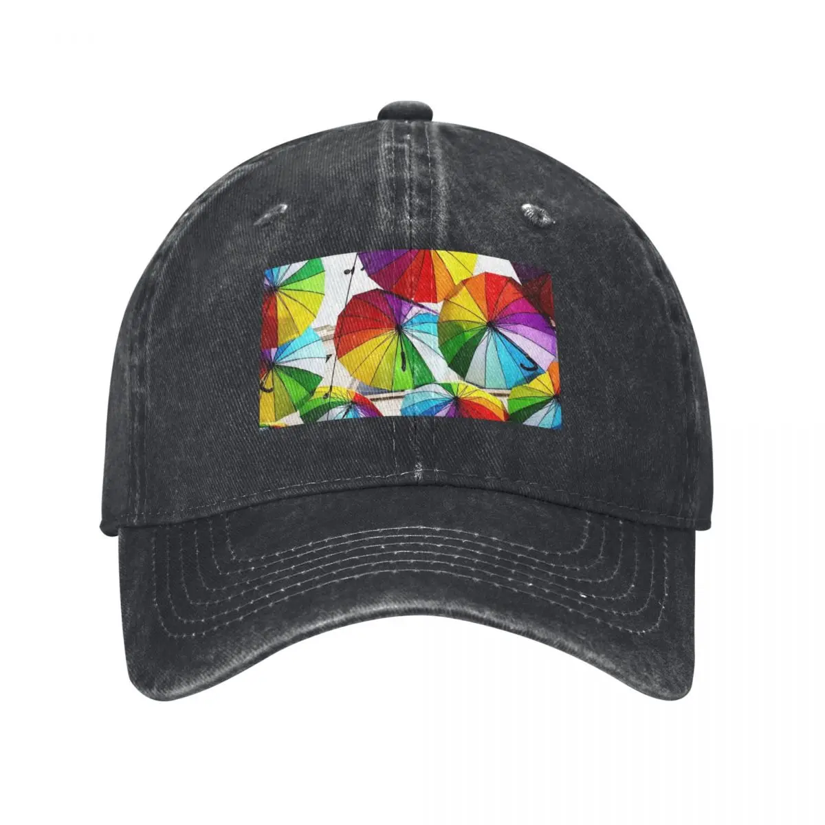 Rainbow Umbrellas Baseball Cap Hat Beach black New Hat Woman Men's