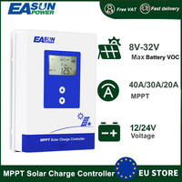 EASUN POWER 40A 30A 20A MPPT Solar Charger Controller 12V 24V Auto Solar Panel System Regulator LCD Display Pure Sine Wave in EU