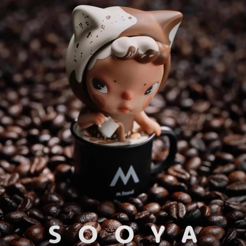 Echte Sooya M Stand Koffie Serie Blind Box Speelgoed Mooie Anime Figuur Verzamel Ornamenten Model Pop Mystery Speelgoed Kerstcadeau