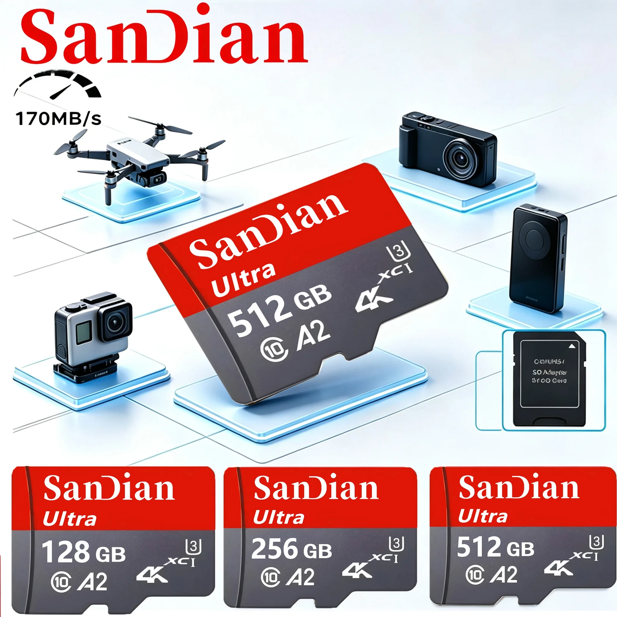 Best Micro TF SD Card 128GB 512GB 32GB TF Cards SD Cards Memory Card for Phone/PC/Gaming Console/Nintendo Switch/GPS/Router