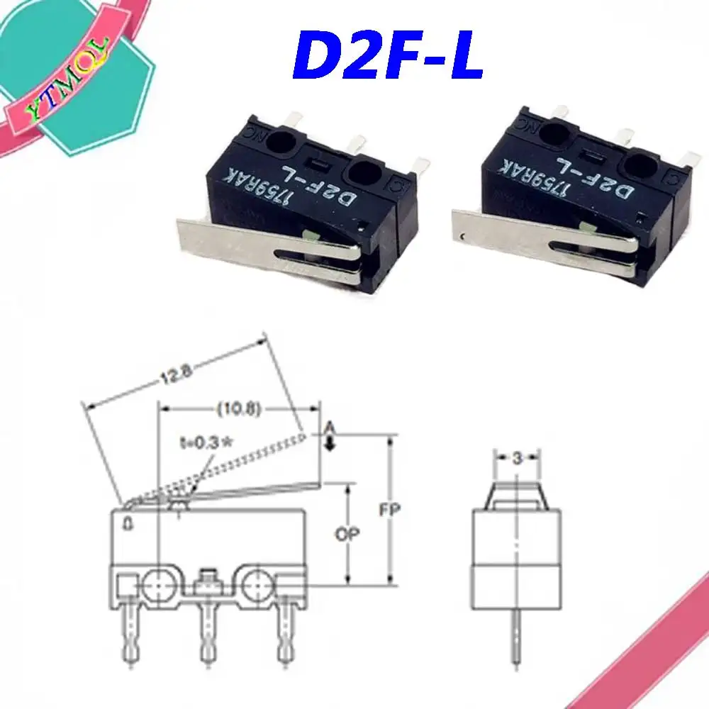 

1-10Pcs Mouse Micro Switch D2F-L Mouse Button Fretting D2F