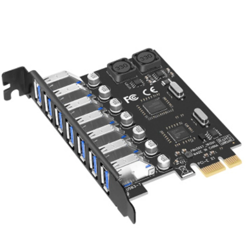 Adapter USB 3.0 PCI Express PCI E na 7 portów Karta rozszerzeń USB 3 Konwerter kontrolera PCIe PCI-E X1 (VIA)