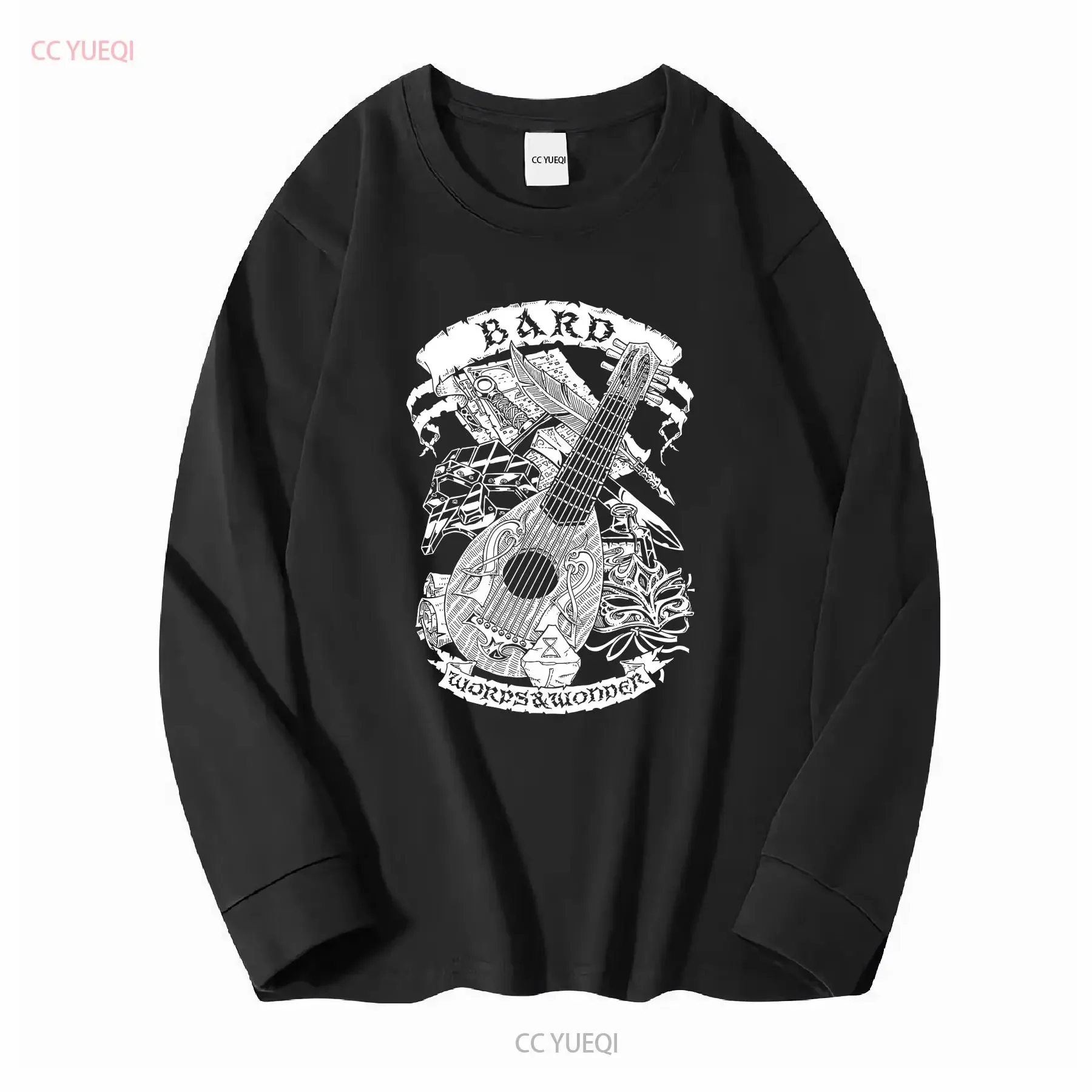 Fantasy RPG T Shirt Bard long or short sleeves vintage Washed Casual Versatile Unisex Soft designer clothes Slightly Breathable