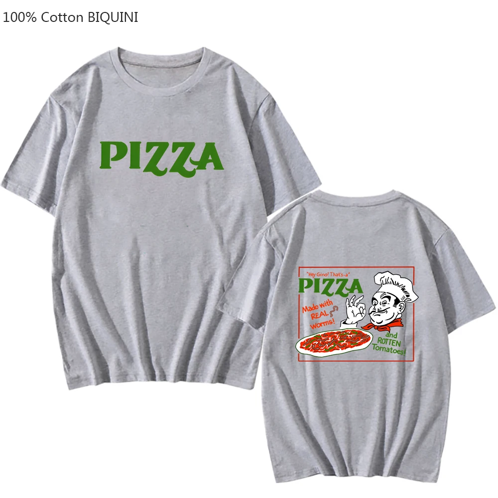 Pizza  Make An OK Sign T-shirts Harajuku MEN Tshirts 100% Cotton High Quality Tee Shirt Sense of Design Handsome Streetwear