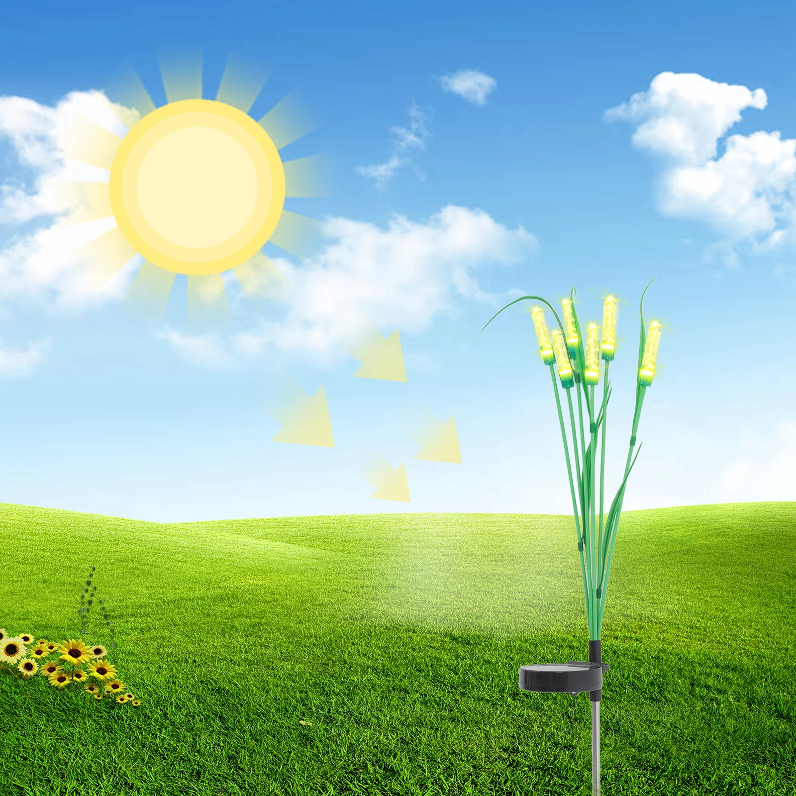

Solar Powered Lawn Lights Outdoor Decorative Plastic Yard Fairy Light Waterproof Garden Solar Light Grass Area Landscape