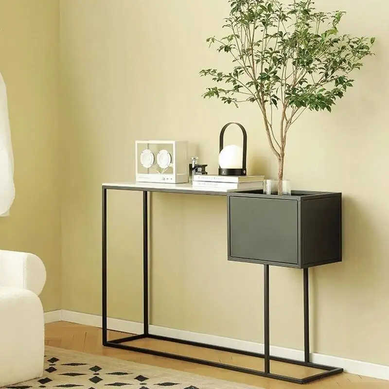 

Flower Nordic Marble Console Tables Rack with Living Room Furniture Entrance Console Table Light Luxury Designer Hallway Table