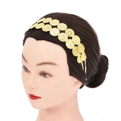 India Ethnic Women Headband Charms Wedding Bride Party Bilayer Coin Hair Jewelry Statement Afghan Hairwear Female