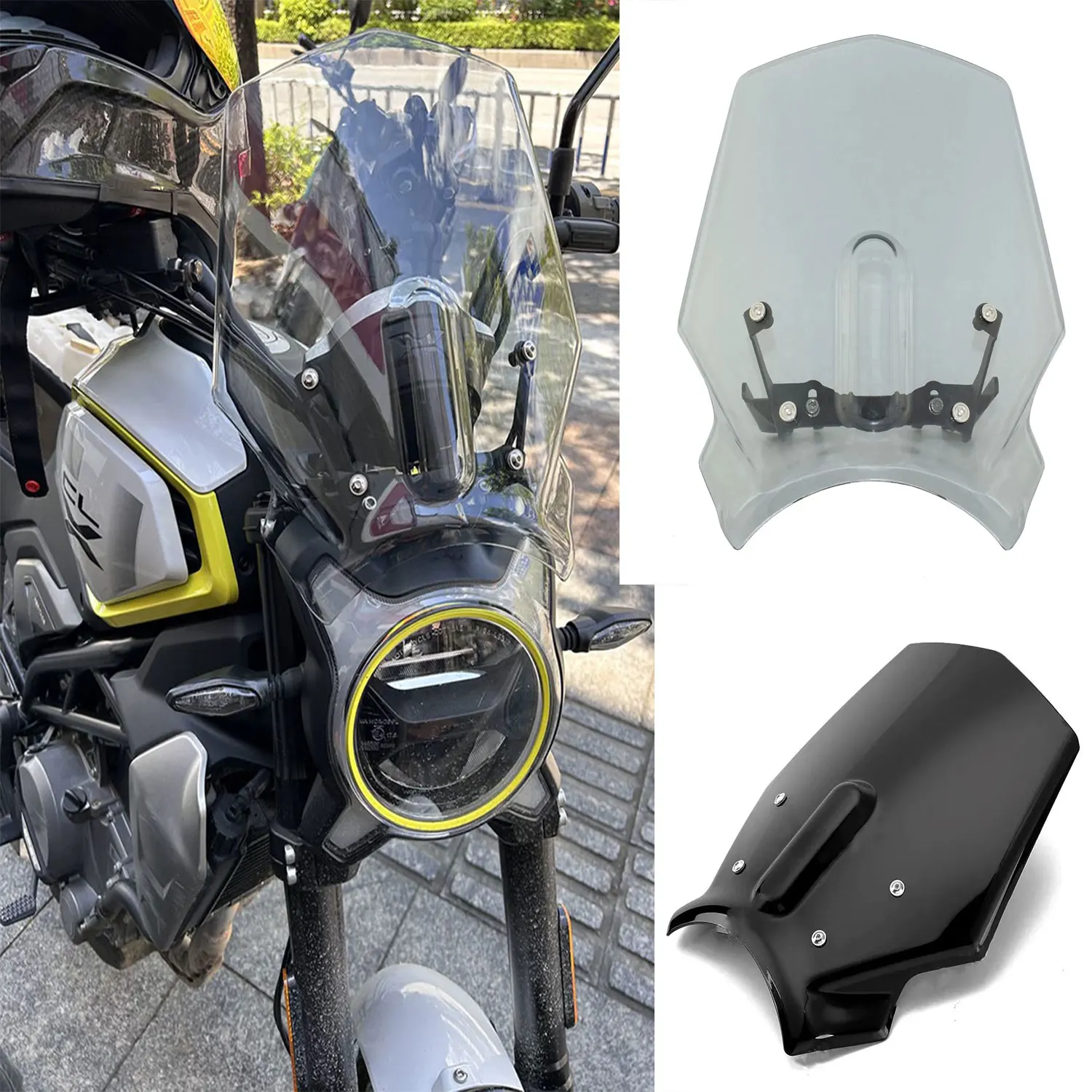 For CFMOTO 700 CLX 700CLX 700CL-X CLX700 Sport Motorcycle Windscreen Screen Double Bubble Windshield Wind Deflectors Accessories