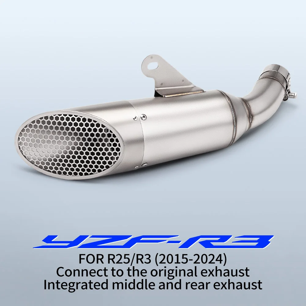 

2015-2024 Motorcycle Integrated Mid-Tail Exhaust Fit FOR YZF-R3 R25 Direct Connect Original Exhaust
