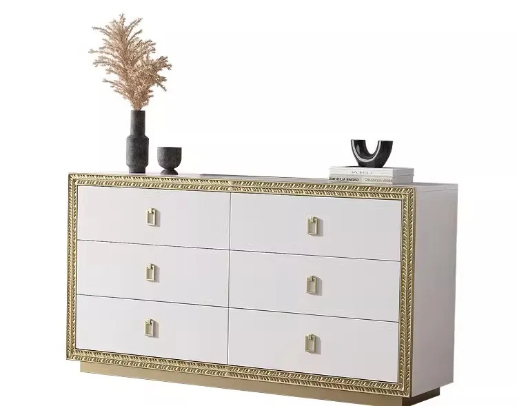 

American light luxury solid wood bedroom chest cabinets La Rochelle simple modern light French dragon scale dining side cabinet