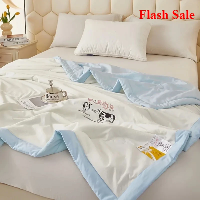 

New four-season universal air conditioner quilt summer cool quilt machine washable summer quilt single washed cotton cotton