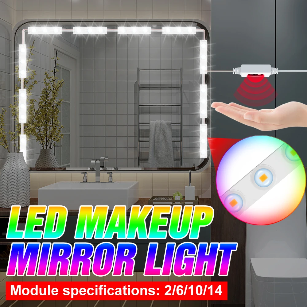 

USB Makeup Tables Mirror LED Lamp Bathroom Vanity Light Dressing Mirror Lights For Bedroom Decorative Dimmable LED Wall Lamps