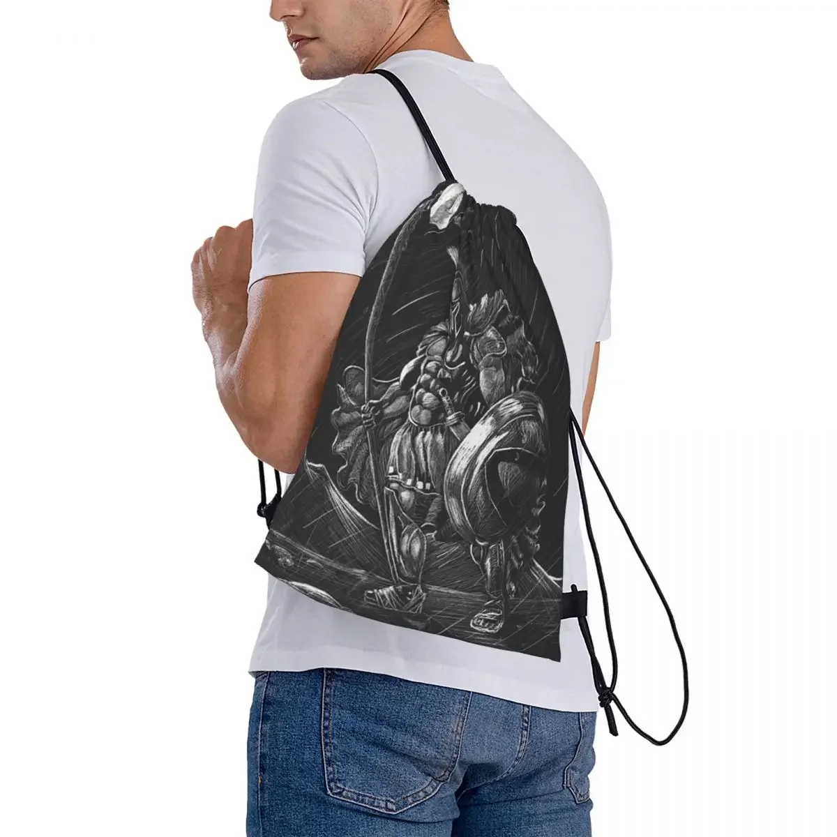 Lost-mochilas con cordón para hombre y mujer, bolsa deportiva con bolsillo, para estudiantes