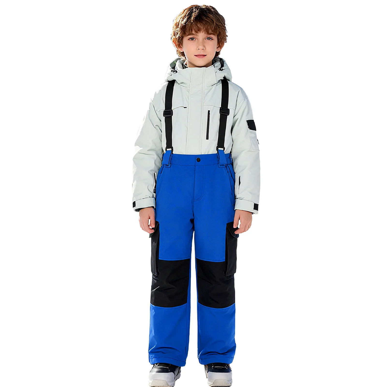 الشتاء الاطفال الفتيات السراويل التزلج على الجليد الملابس يندبروف مرونة الخصر التزلج السراويل للرياضات الثلجية في الهواء الطلق التزلج على الجليد #4