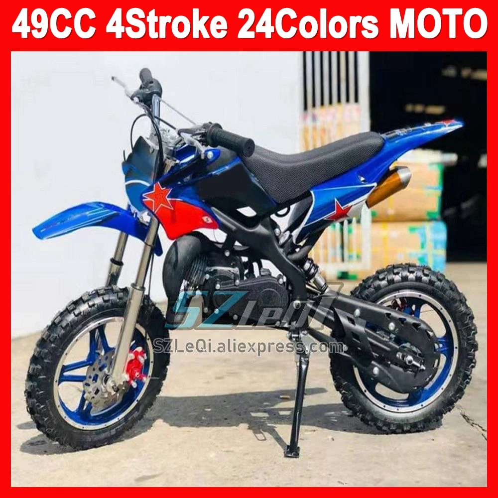 49 CC 4 Stroke ATV OFF-road Motorcycle Gas Gasoline Engine Start Racing MOTO Dirt Bike Motorbike For Boy Girl Child Student Men