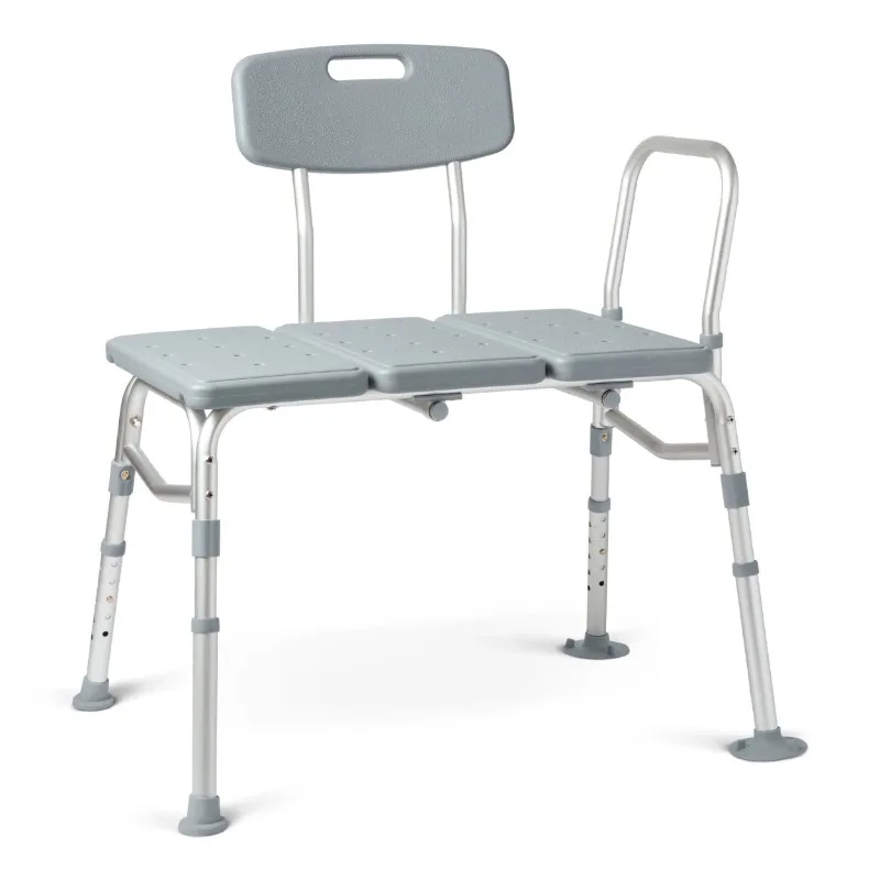 

Transfer Bench for Bathtubs and Showers, Slip-Resistant, 400 lb. Weigth Capacity, Gray