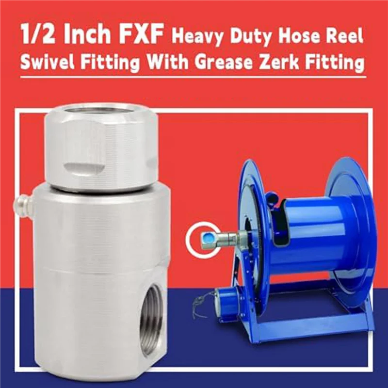 

AB66-4Pcs 1/2In Hose Reel Swivel,5024-Ni-AL FXF Heavy Duty Steel Hose Reel Swivel With Grease Fitting