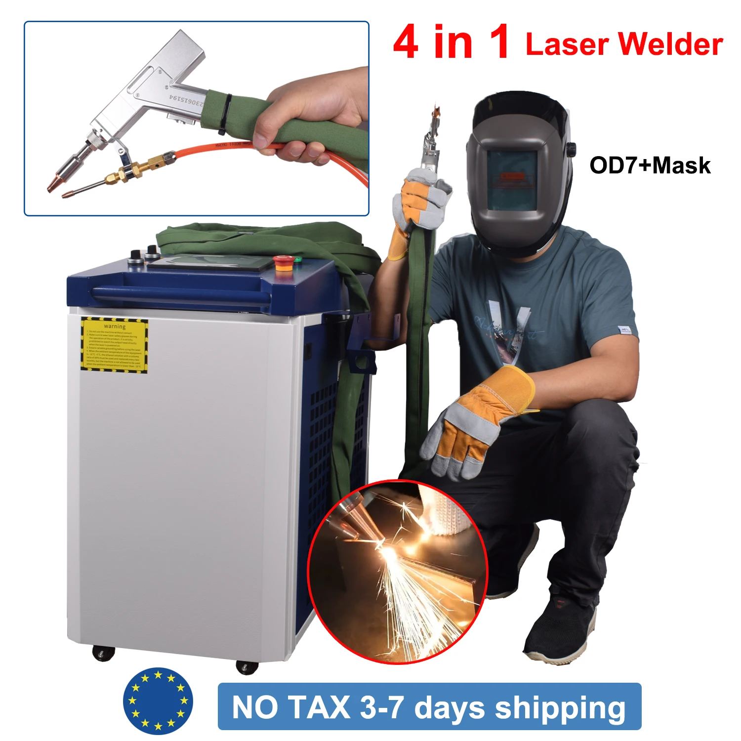 4 in 1 Laser Welding Cleaning Cutting Soldering Machine 1500W Raycus Portable Handheld Fiber Laser Welder For Metal EU Ship