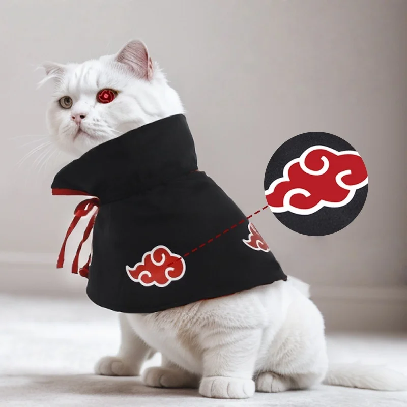 Nuevo Disfraz de Anime Haruto para Mascotas, Ropa para Perros y Gatos, Disfraz de Cosplay de Hokage Uzumaki Akatsuki, Accesorios para Fotos, Regalos de Cumpleaños para Fans, Juguetes
