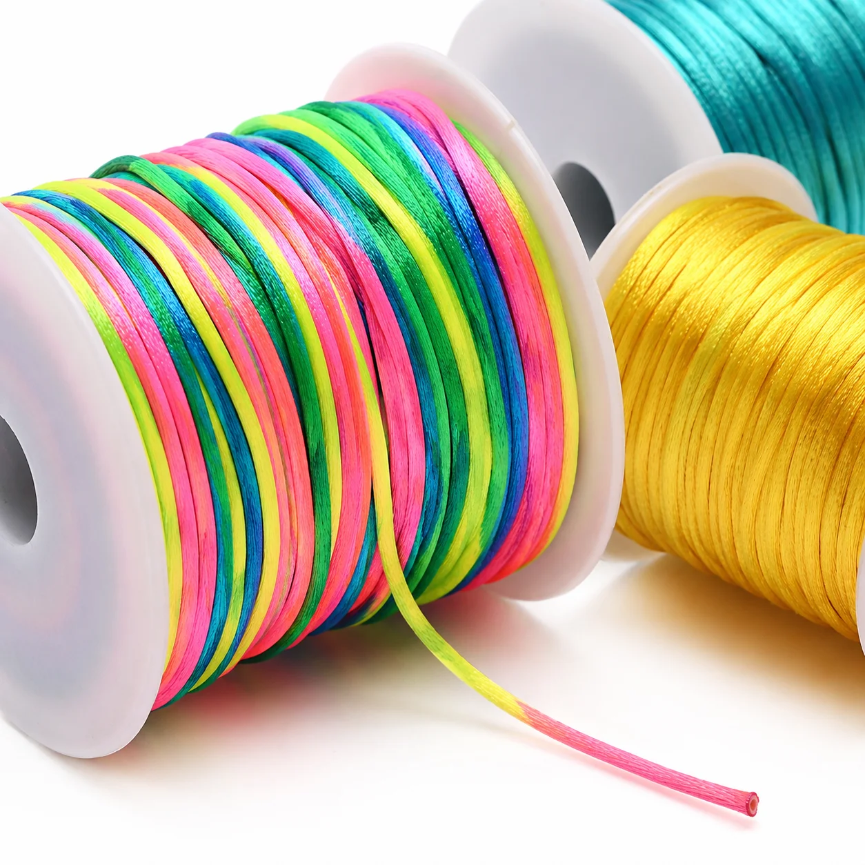 50m/Rolle 1mm DIY Geflochtene Kordel Bunter Nylonfaden Perlenband für Armband Halskette DIY Schmuckherstellung Bastelmaterialien – Detail 2