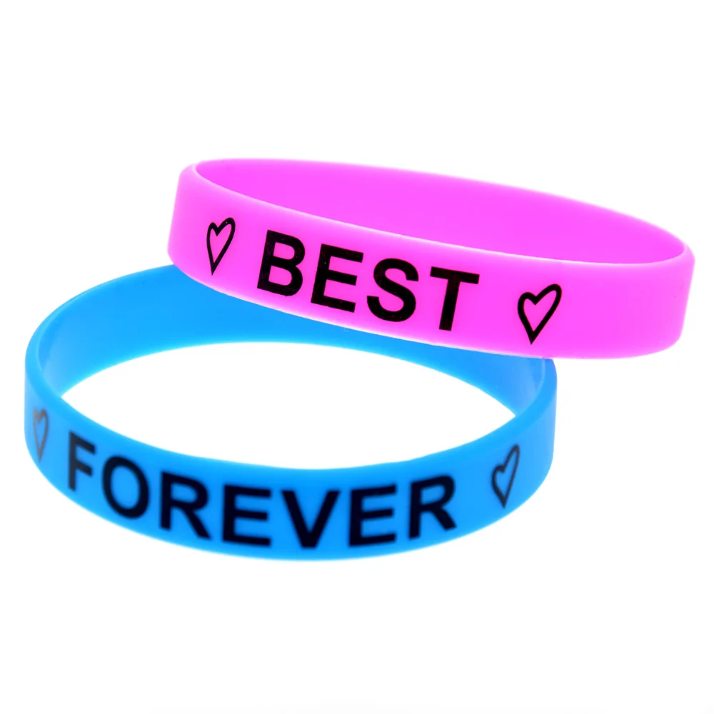 1 قطعة مطبوعة أفضل أصدقاء للأبد سيليكون سوار الصداقة هدية المطاط الإسورة الكبار الحجم