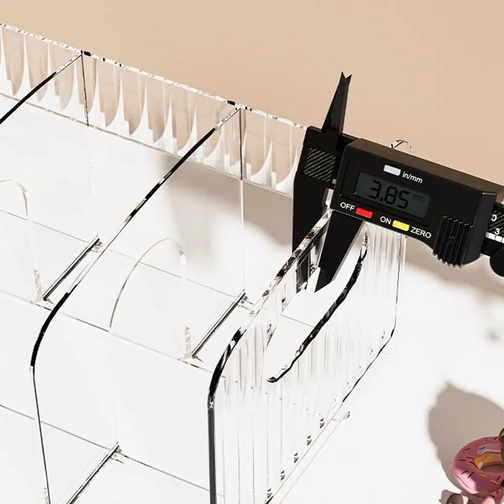 Robuster, verdickter, geteilter Buchständer, platzsparend, mit Griff, Acryl-Buchständer, einfaches, durchsichtiges Bücherregal, Büro